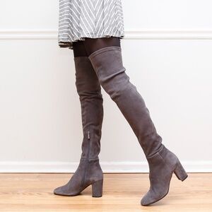 Aquatalia Grey Suede Leather Women’s Over The Knee Boots Size US 9.5 Medium.